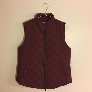 Berry Red puffer vest